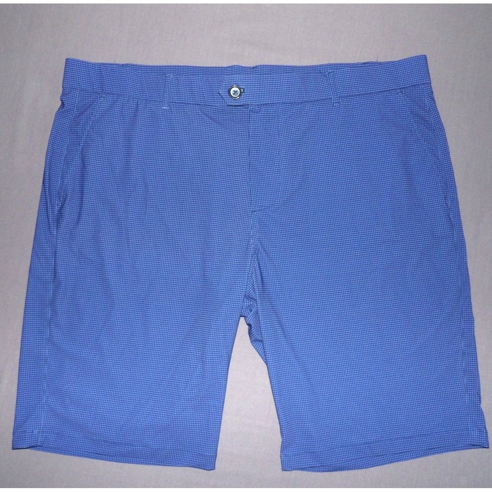 GREYSON MONTAUK Blue Check Stretch 10" Performance Chino Golf Shorts Men's 40‎
